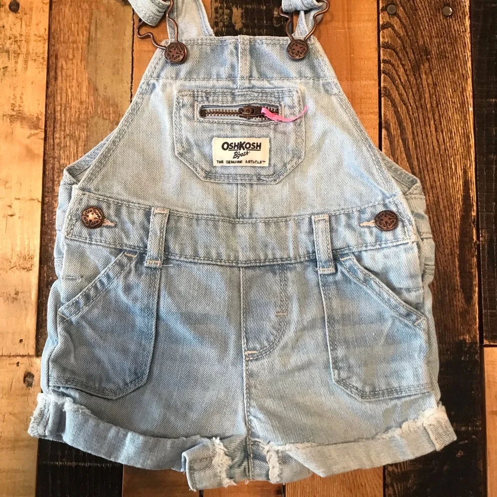 NWOT OshKosh Denim Overalls • Baby Girl • Jeans • Shorts